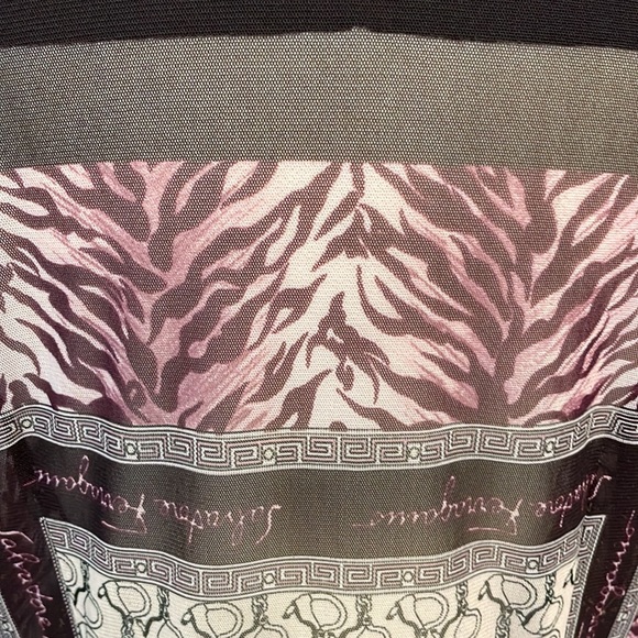 Salvatore Ferragamo Logo Zebra Print Mesh Button Down Shirt size M - Picture 5 of 10